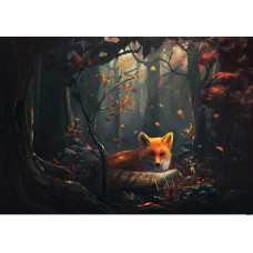 Темная лиса в лесу