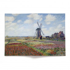 Обложка для паспорта, PAS2 «Claude Monet Tulip Field and windmill»