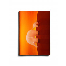 Обложка для паспорта, PAS1 «Слоны оранжевые»