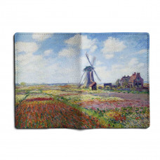 Обложка для автодокументов, AUT1 «Claude Monet Tulip Field and windmill»