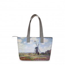 Сумка тоут, BAG2 «Claude Monet Tulip Field and windmill»