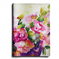 Обложка для паспорта, PAS1 «Watercolor flowers in vase»