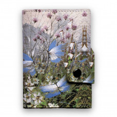 Кошелек мини, кардхолдер, PR24 «Бабочки над цветами и травами»