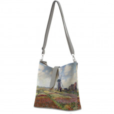 Сумка на плечо BG12 «Claude Monet Tulip Field and windmill»