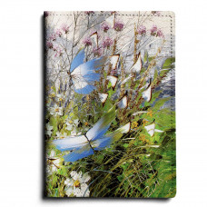 Обложка для паспорта, PAS1 «Бабочки над цветами и травами»