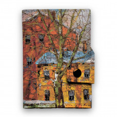 Кошелек мини, кардхолдер, PR24 «Дерево и желтый домик ранней весной»