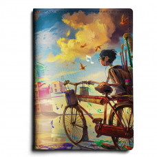 Обложка для автодокументов, AUT1 «Мальчик и велосипед»