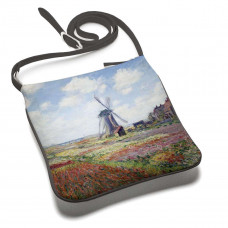 Сумка планшет «Claude Monet Tulip Field and windmill»